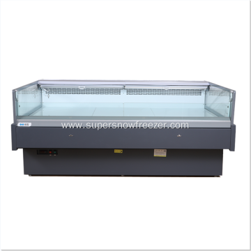 Square glass top open commercial fresh chiller